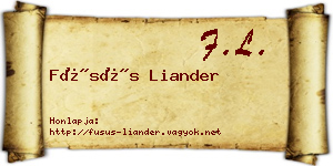 Füsüs Liander névjegykártya
